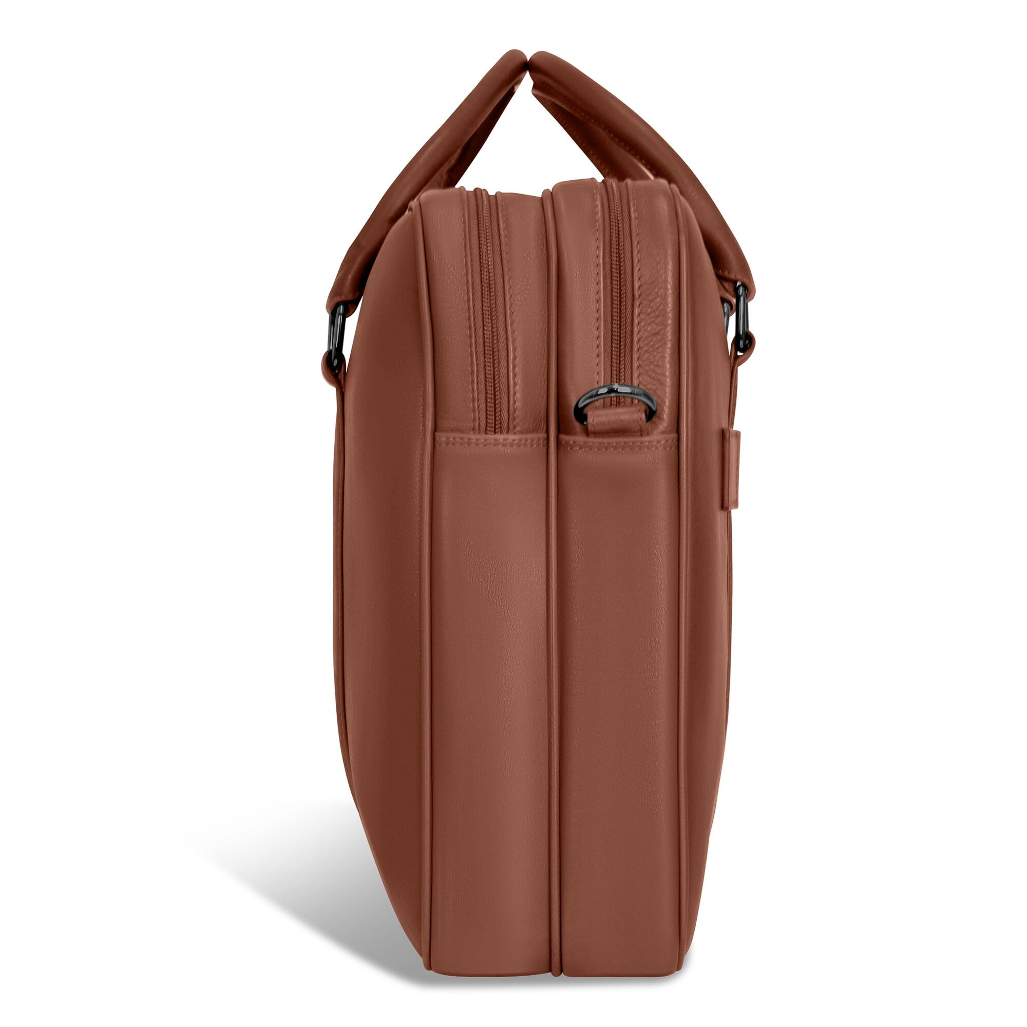 Back. Champs - Onyx Collection Leather Laptop Briefcase - Brown.