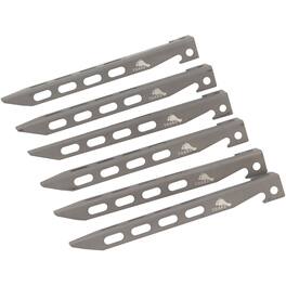 TOAKS - Titanium Lightweight Large V-Shaped Peg PEG-10 - 6 Pack - Outdoor Camping - Gray