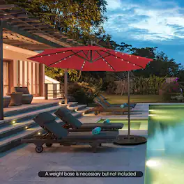 Mondawe - 10 Feet Patio Cantilever Umbrella with Tilting System - Red