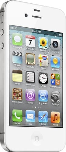 Front Standard. iPhone® - Refurbished 4S with 32GB Memory - White (Verizon Wireless).