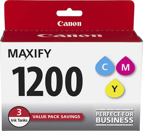 Canon - PGI-1200 3-Pack Ink Cartridges - Cyan/Magenta/Yellow - Larger Front