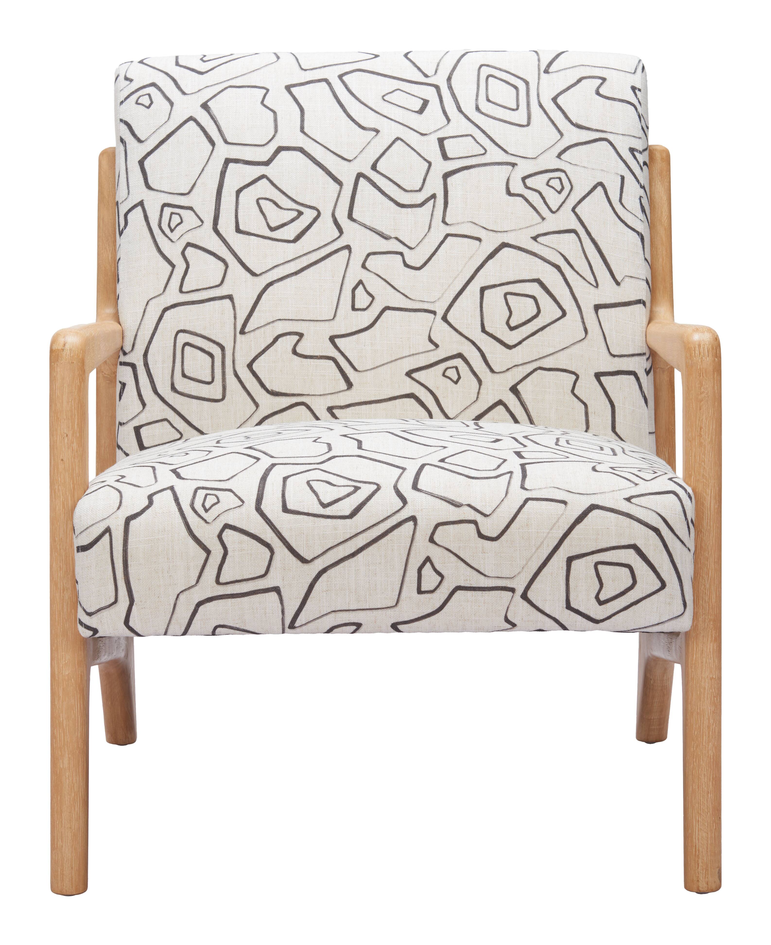 Alt View 1. Hivvago - Runa Accent Chair Beige & Natural - Beige & Natural.