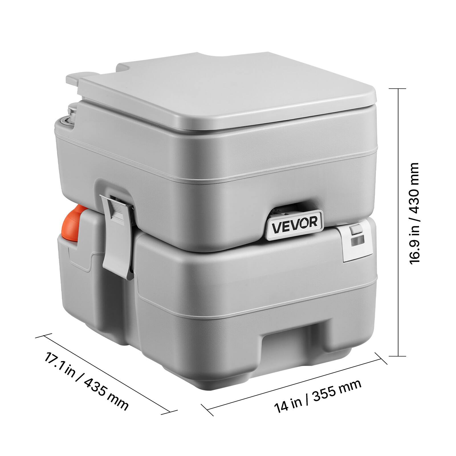 VEVOR  
16.9 in / 430 mm  
17.1 in / 435 mm  
14 in / 355 mm