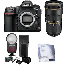 Bundle - Nikon - D850 DSLR Camera, with 24-70mm f/2.8E ED AF-S NIKKOR VR Lens, Zoom Li-on X R2 TTL On-Camera Flash