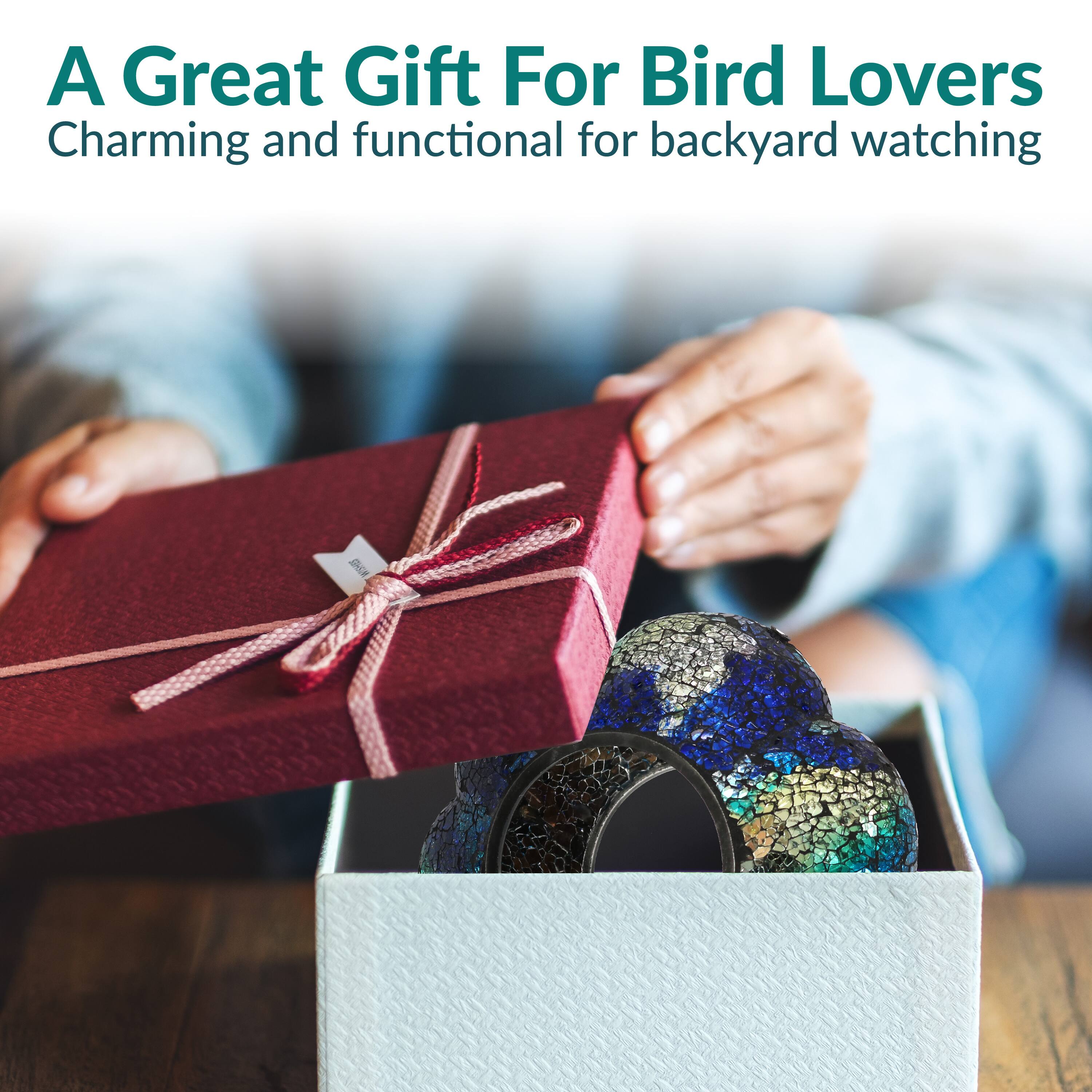 A Great Gift For Bird Lovers  
Charming and functional for backyard watching