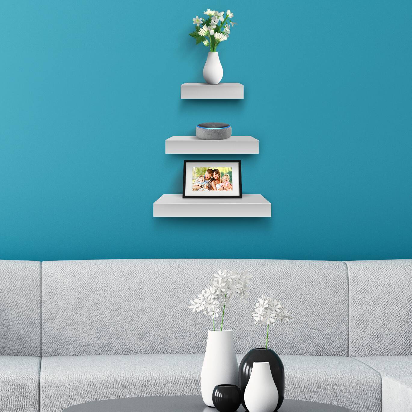 Alt View 3. Sorbus - Sorbus Wall Mount Corner Shelves, Square Hanging Wall Shelves Decoration, Perfect Trophy Display, - White.