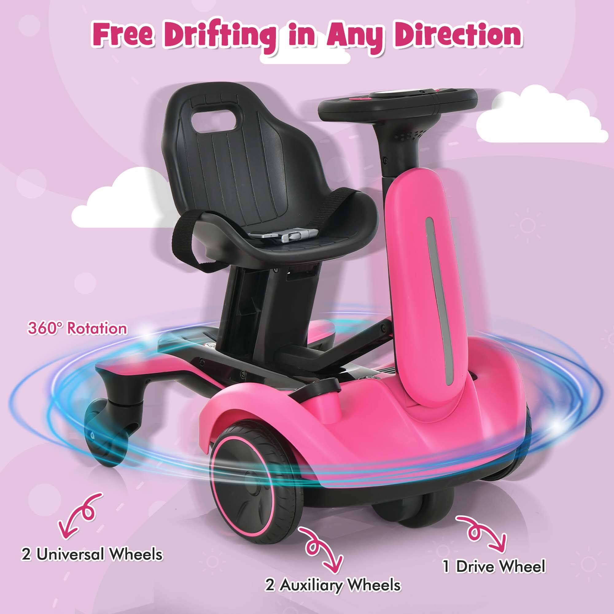 Free Drifting in Any Direction  
360° Rotation  
2 Universal Wheels  
2 Auxiliary Wheels  
1 Drive Wheel