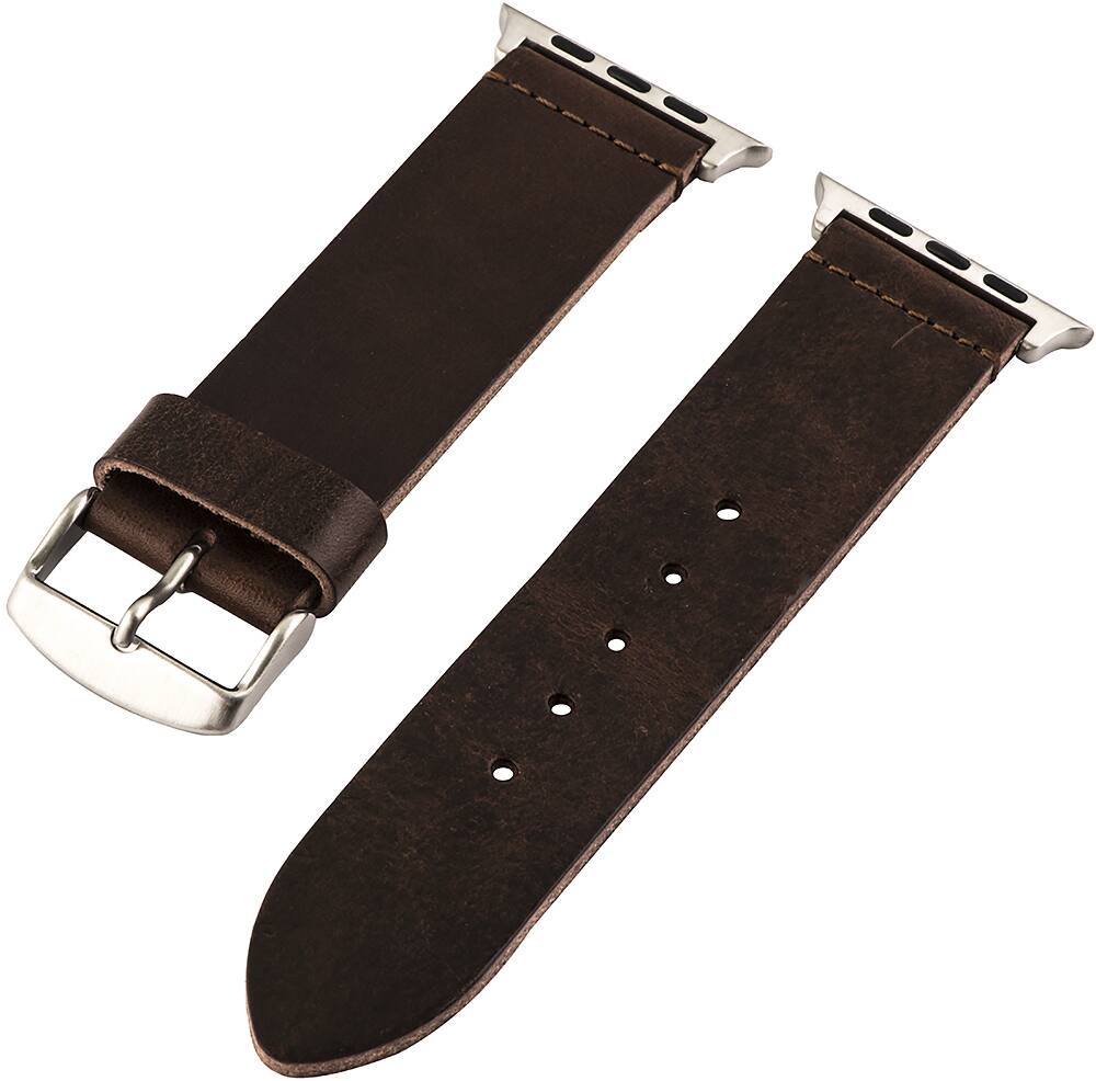 Angle. Clockwork Synergy - Nato Worn Leather Strap for Apple Watch™ 42mm - Brown.