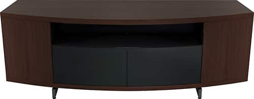 BDI - Sweep Freestanding TV Stand for Most Televisions Up To 84" - Chocolate-Stained Walnut - Larger Front