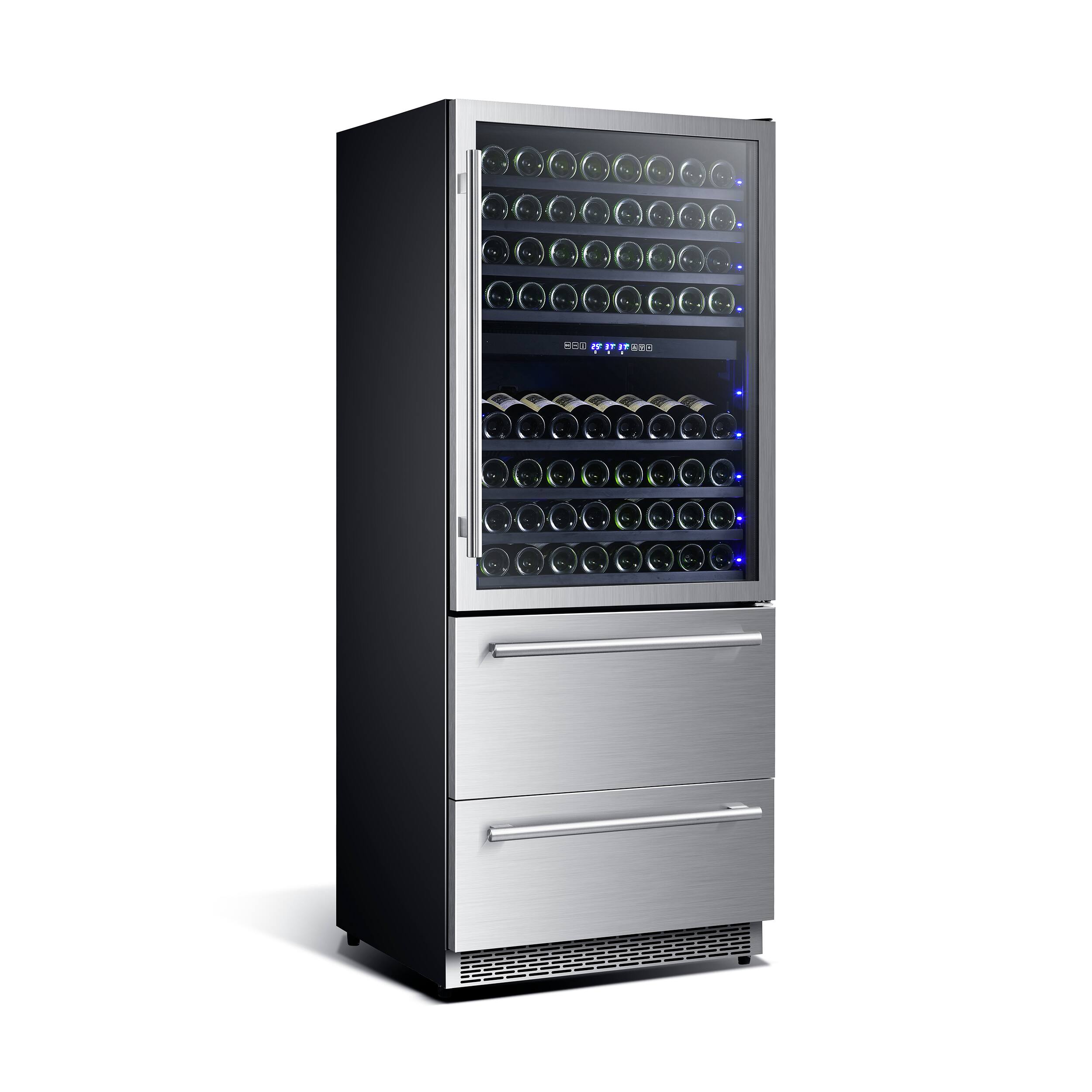 Angle. Forno Appliances - Capraia 144-Bottle Wine Cooler - Stainless steel.