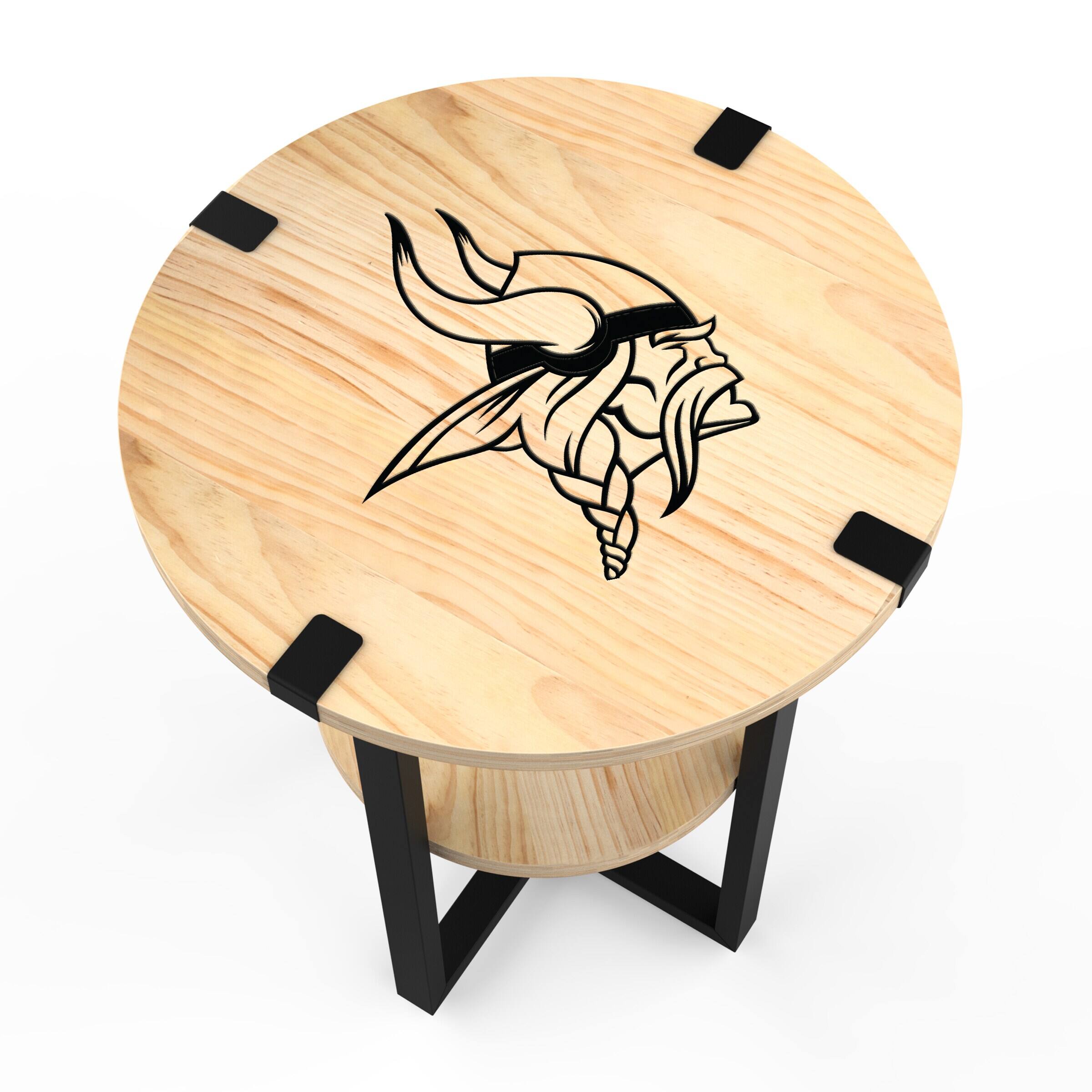 Alt View 1. Imperial - Minnesota Vikings 18" Side Table with Charger - Multicolor.