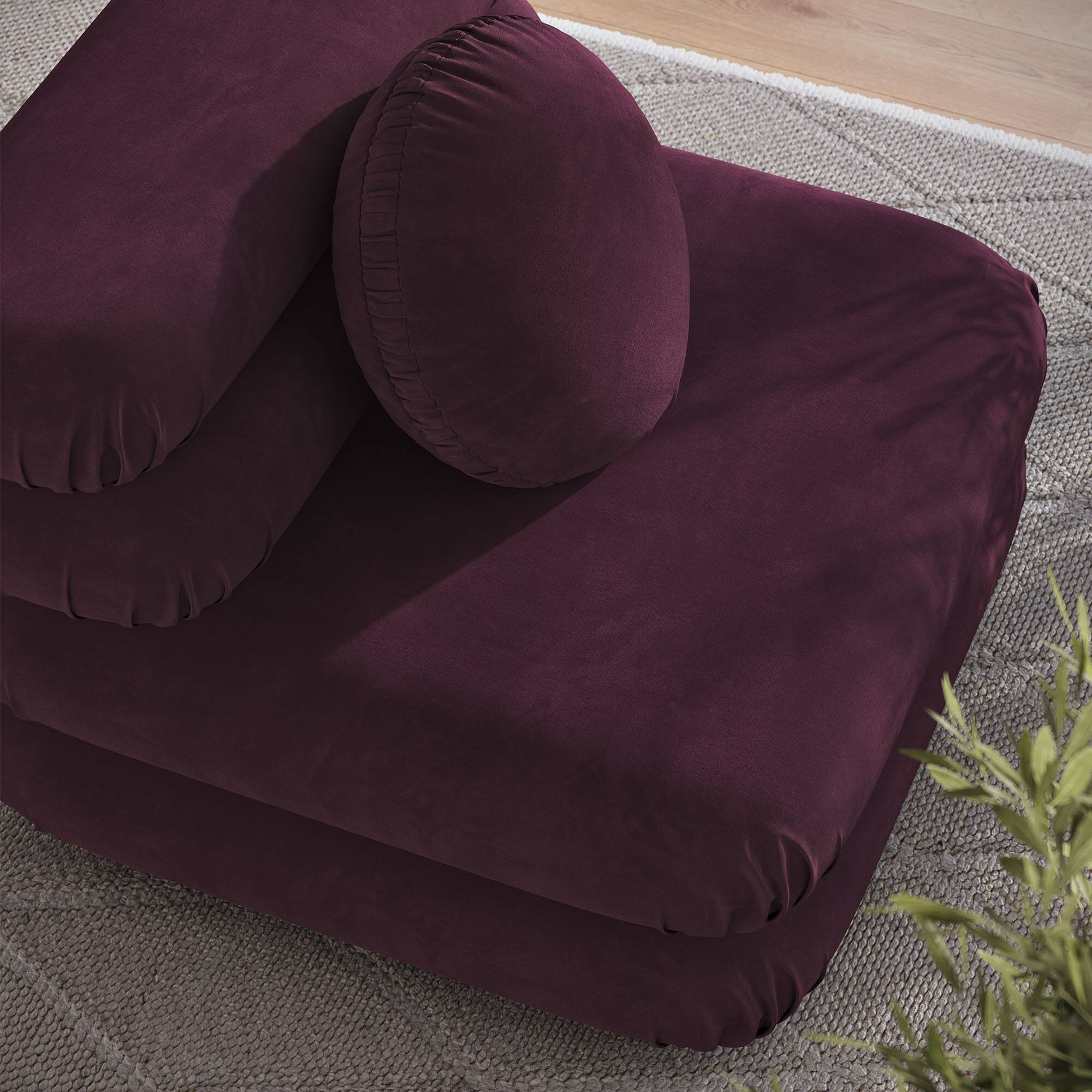 Alt View 6. Modway - Jubilee Modular Performance Velvet Armless Chair by Modway - Mulberry.