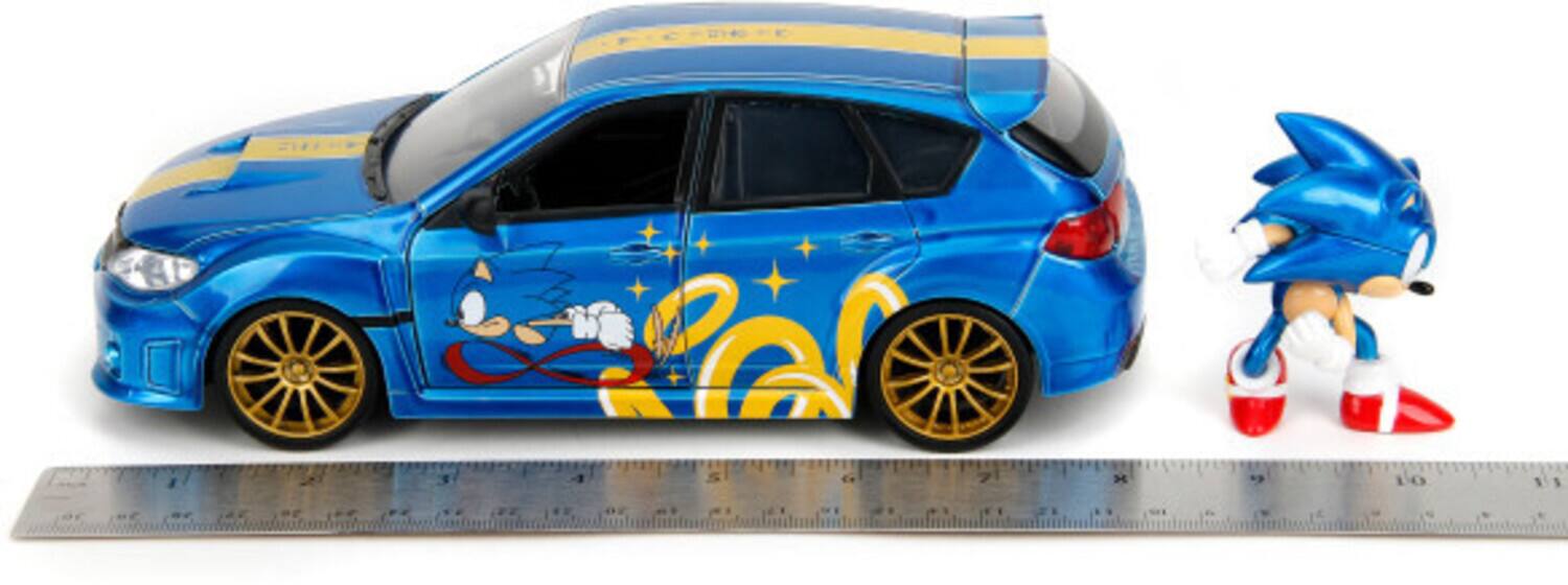Alt View 2. Jada Toys - Jada Toys - 1:24 Sonic the Hedgehog - Hollywood Rides - '12 Subaru WRX STI with Sonic Figure   - COLLECTIBLES - Multicolor.