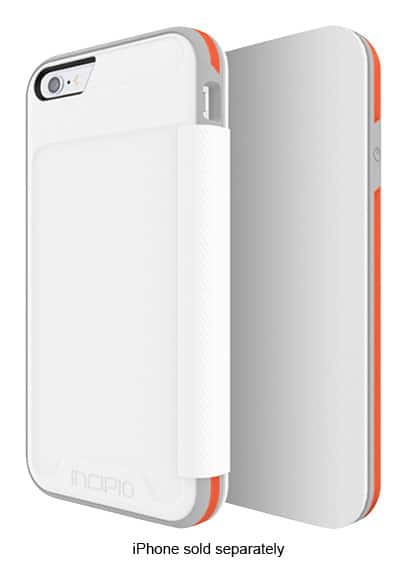 Front. Incipio - [Performance] Series Level 3 Folio Case for Apple® iPhone® 6 and 6s - White/Orange.