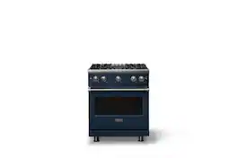 Viking - Pro 5 Series 4.0 Cu. Ft. Freestanding Sealed 4 Burner Liquid Propane Gas Convection Range - Slate Blue - Slate Blue