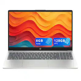 HP - 15.6" Laptop, Intel Core i3 N305 2023, 8GB Memory, 128GB UFS - Silver
