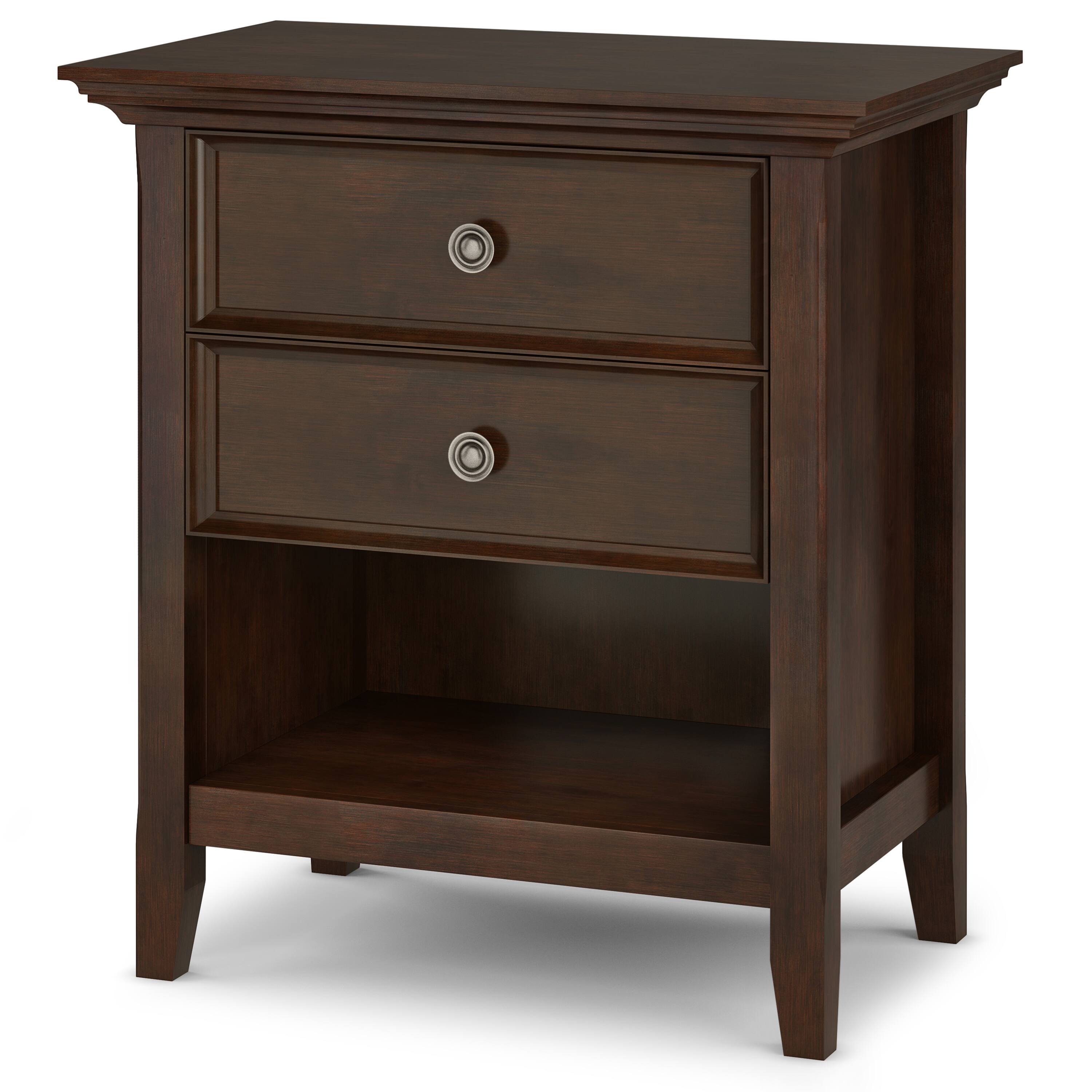 Angle. Simpli Home - Amherst Bedside Table - Russet Brown.
