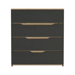 TuHome - Zoe Dresser, Superior Top, Four Drawers - Black / Light Oak