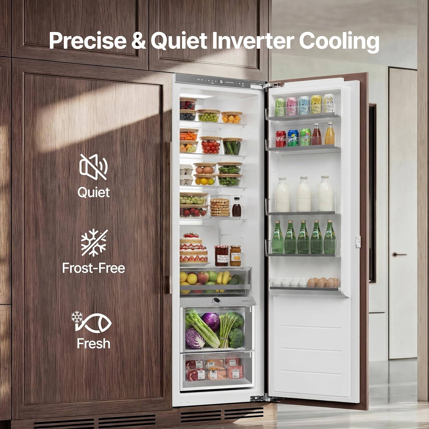 Precise & Quiet Inverter Cooling

Quiet  
Frost-Free  
Fresh