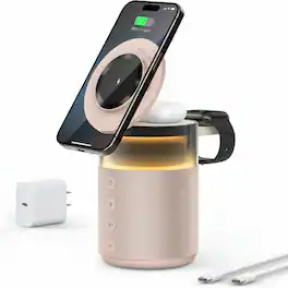 3P Experts - FOREVER SUNDAY 5-in-1 Multifunctional Speaker Charging Station - Blush