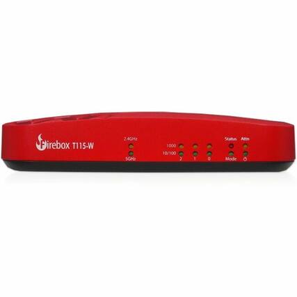 Firebox T115-W
2.4GHz
5GHz
1000
10/100
2
1
0
Status
Attn
Mode