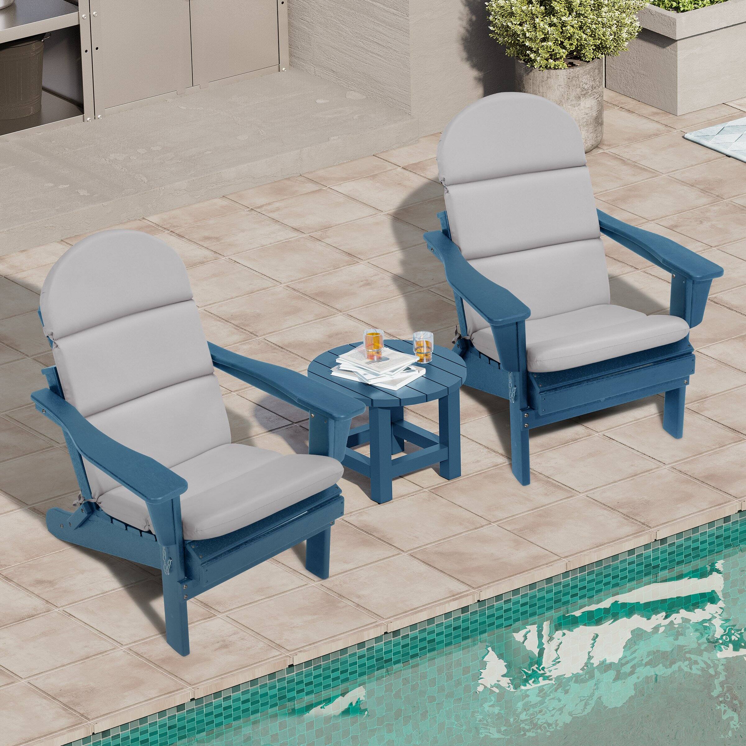 Angle. Crestlive Products - Crestlive Products Outdoor Adirondack Patio Chair Cushion - Light gray.