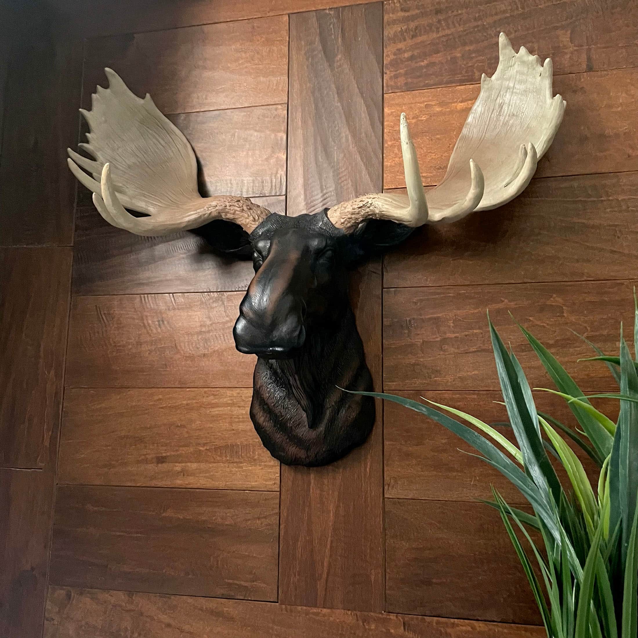 馬頭オブジェ Zeckos Rustic Moose Head Bust Wall Sculpture 20x23in Cabin Lodge