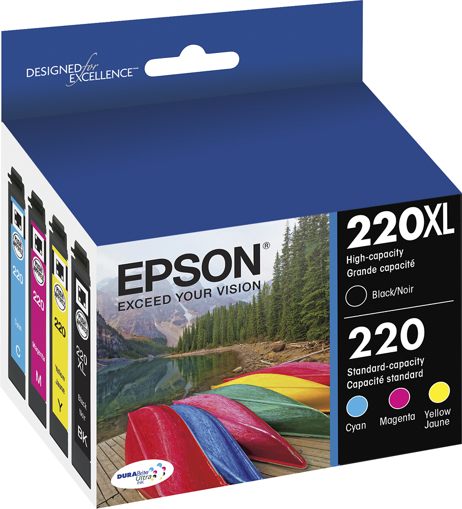 Epson Ink Cartridge, 220XL, Black, 4-Pack