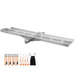 VEVOR - Motorcycle Carrier, 400 lbs Capacity, Heavy Duty Aluminum Hitch Mount Rack with 73in Loading Ramp, Straps & Stabilizer - Silver-white