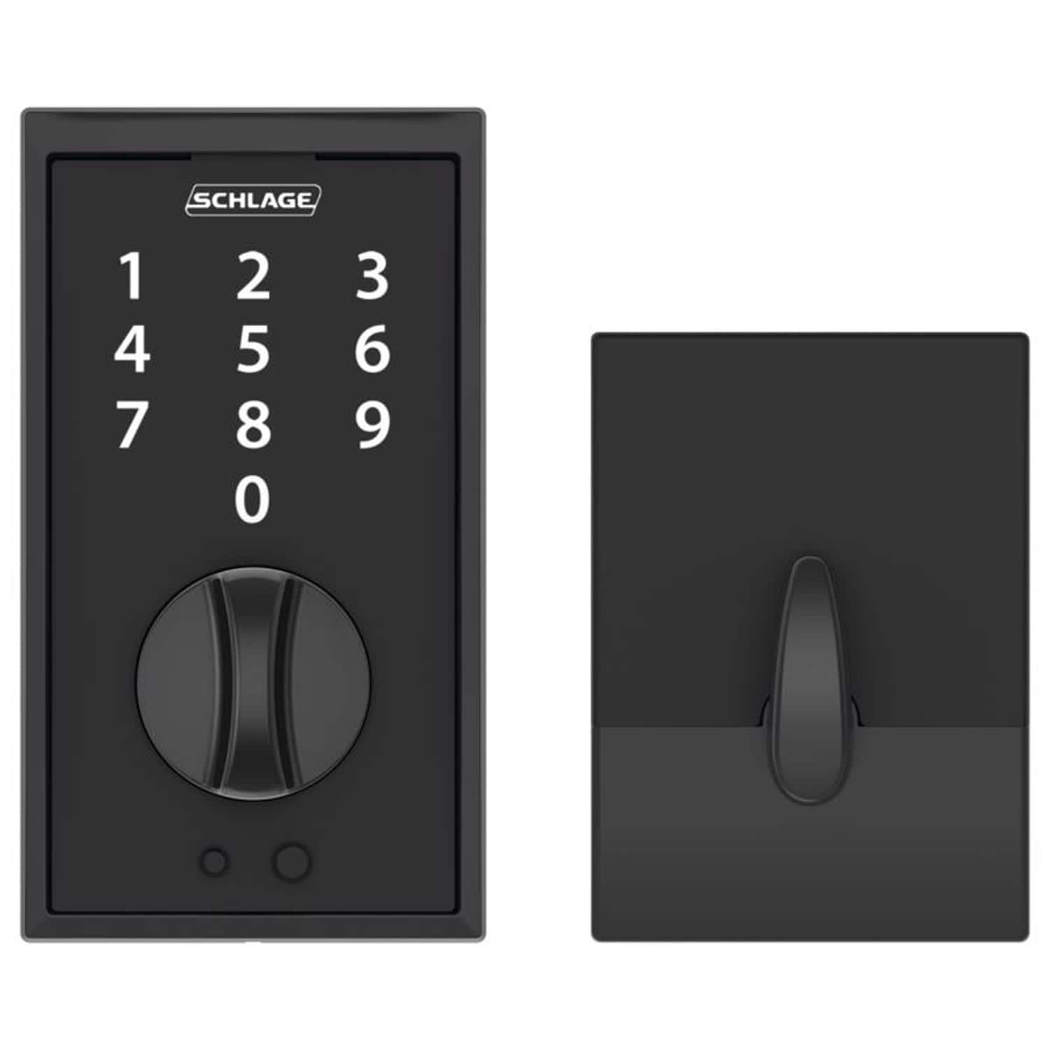 Schlage - Matte Black Metal Touchscreen Deadbolt