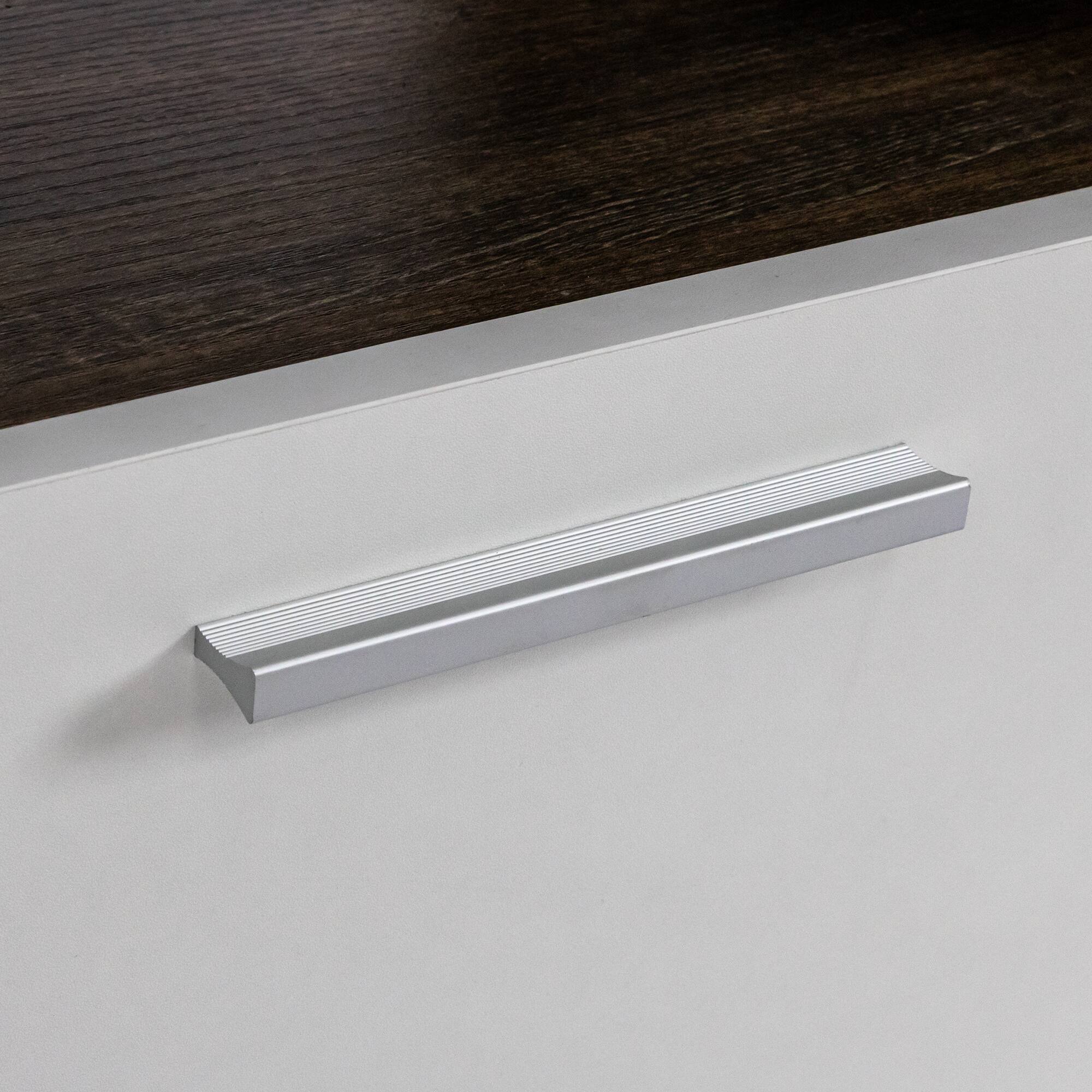 Alt View 7. Spaco - Spaco TV Stand up to 55 inch TV, LED Color Lights, Toughened Glass Shelf, for Living Room - Brown+White.