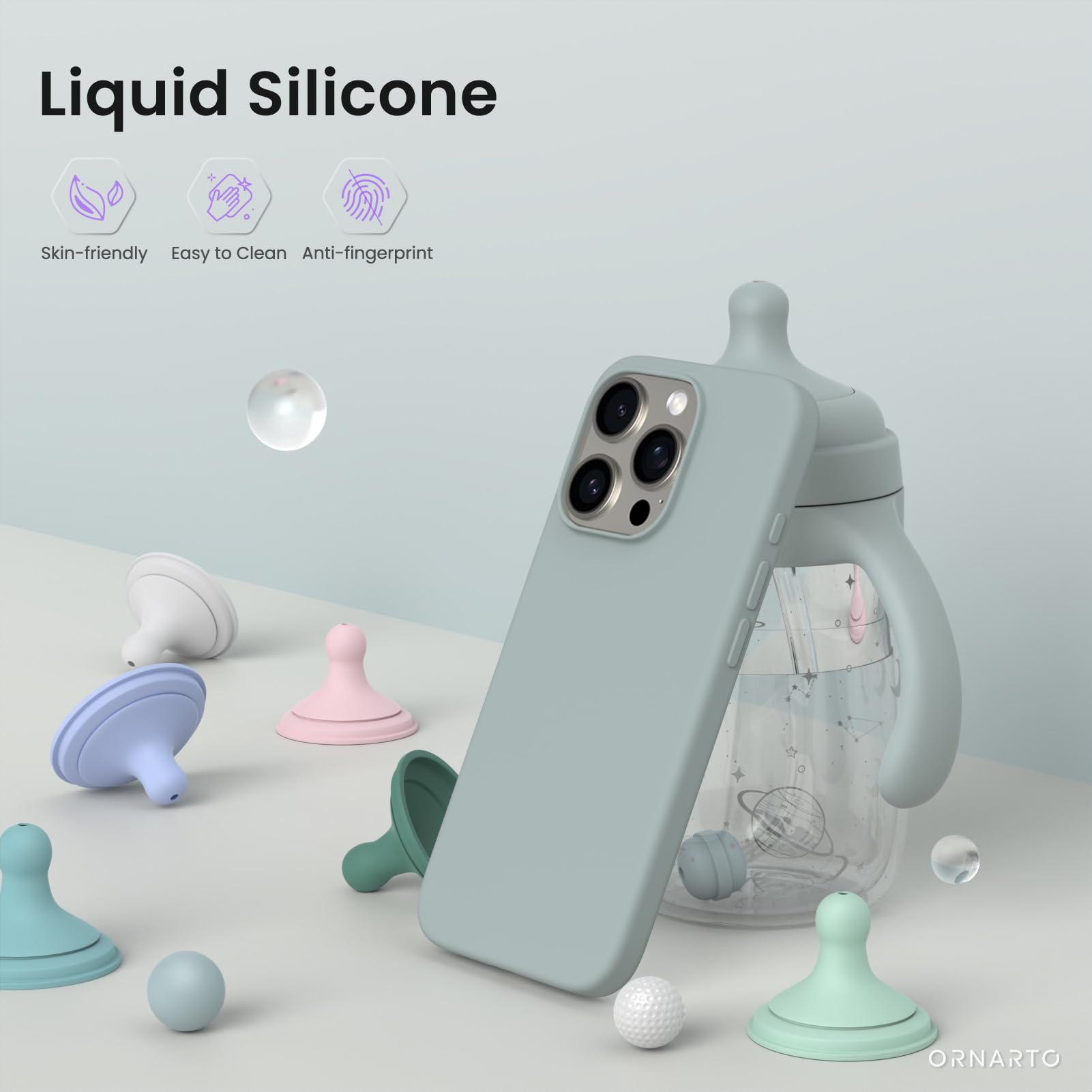 Liquid Silicone Skin-friendly Easy to Clean Anti-fingerprint ORNARTO