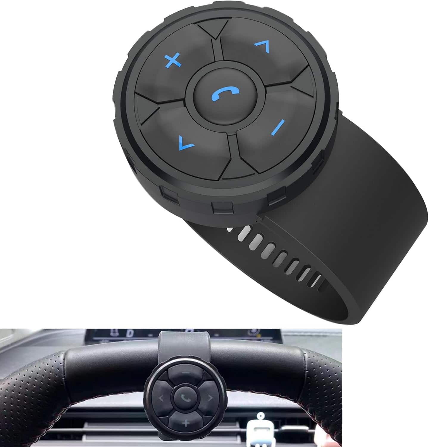 ACJPR - Bluetooth Media Button Remote, IPX6 Waterproof, for iPhone/Android, Steering Wheel