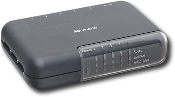Angle Standard. Microsoft - 5-Port 10/100 Network Hub/Switch.