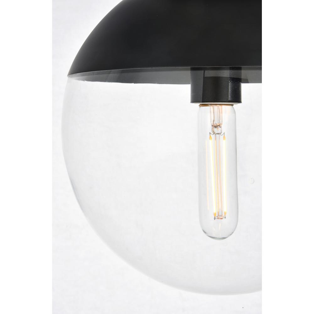 Alt View 1. Living District - Eclipse 1 Light Black Flush Mount With Clear Glass - Black And Clear.