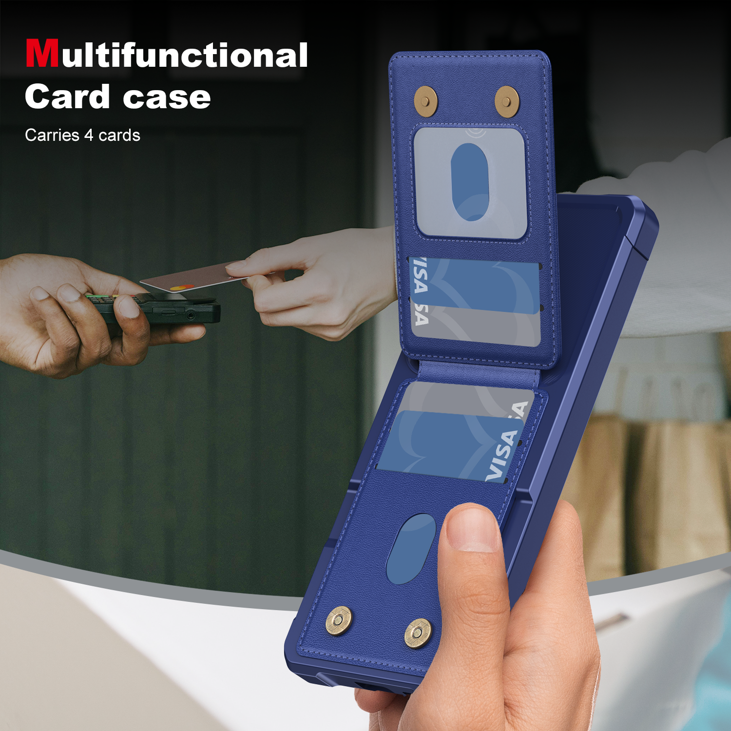Multifunctional Card case  
Carries 4 cards