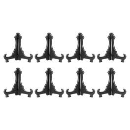 Unique Bargains - 8pcs Acrylic Easels Plate Stands 3.46 Inch Folding Display Holder for Frames Pictures Magazines - Black