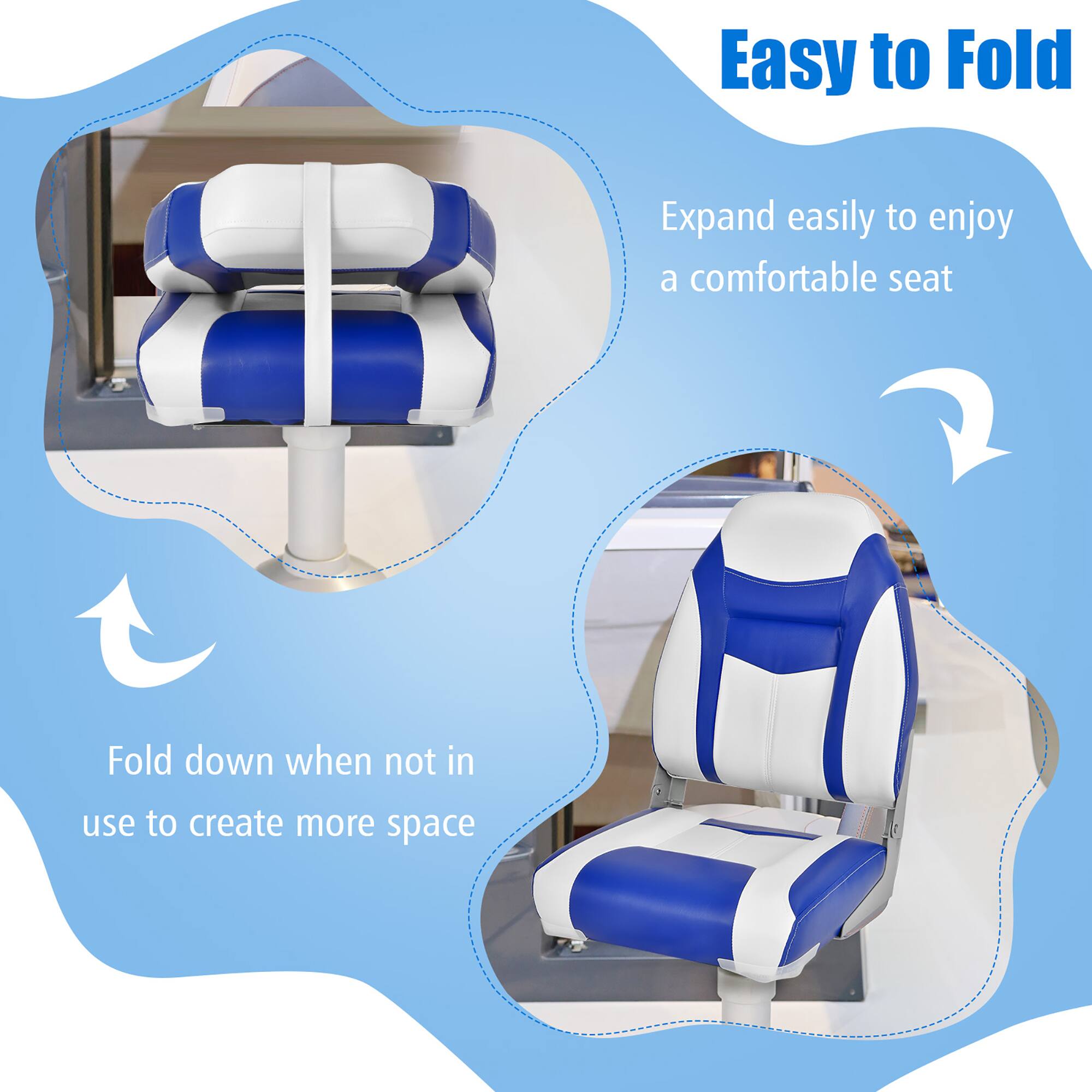 Easy to Fold

Expand easily to enjoy a comfortable seat

Fold down when not in use to create more space