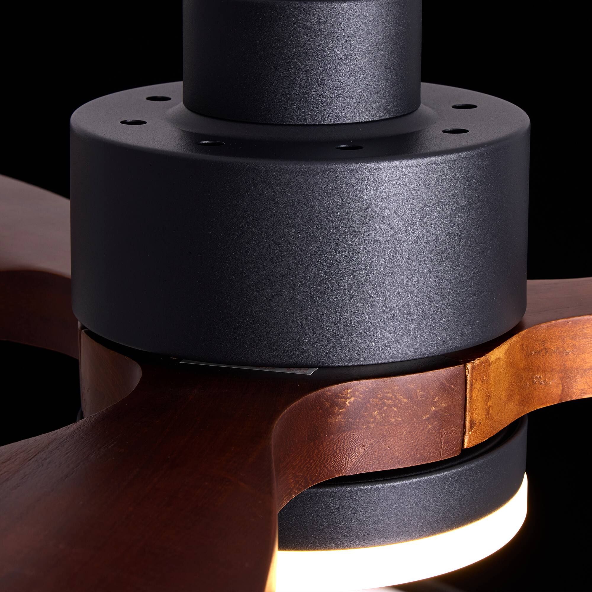 Alt View 9. Siljoy - 52 Inch Modern Ceiling Fan Light with Solid Wood Blades Adjustable Downrod Suitable for Living Room Bedroom Foyer - Brown.