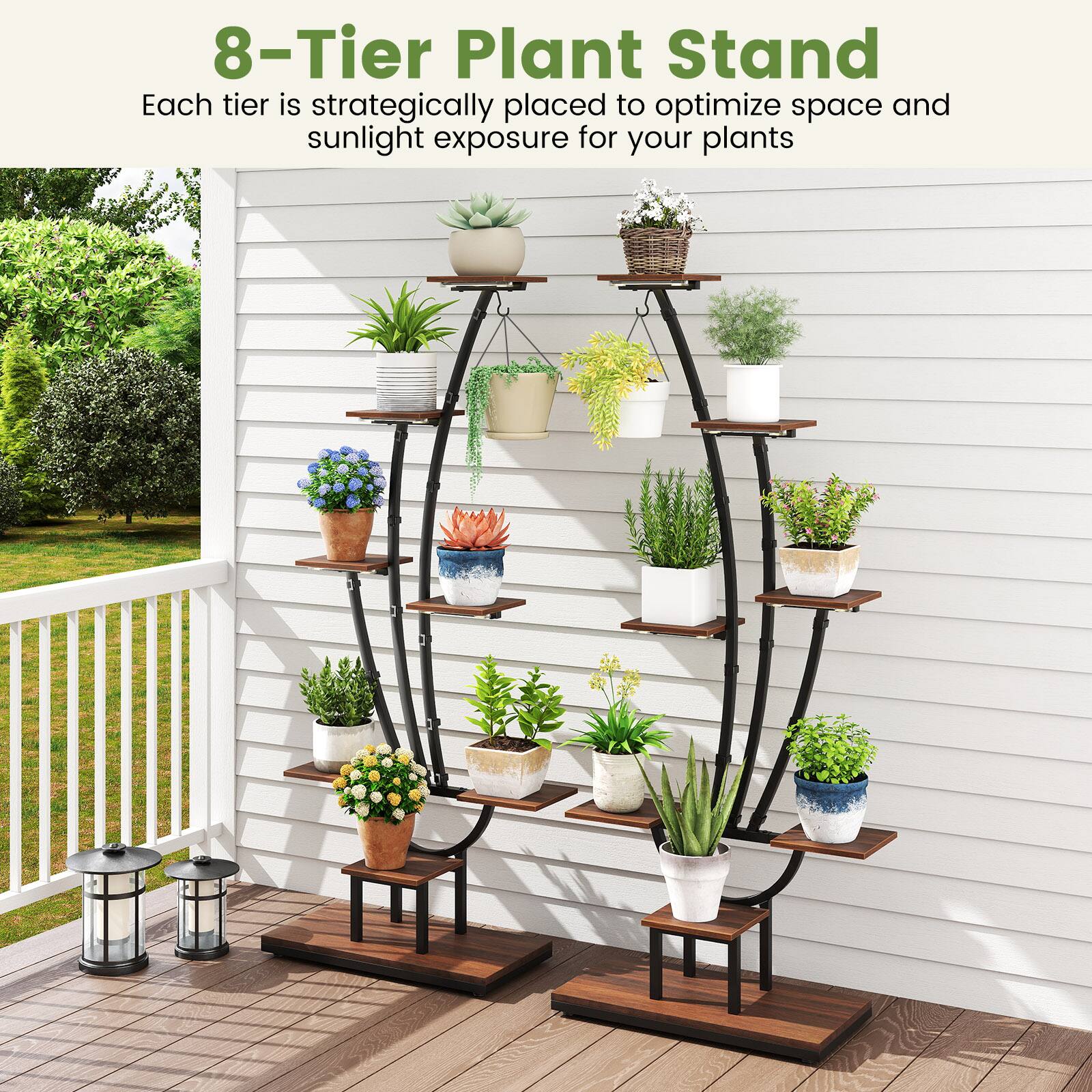 8-Tier Plant Stand

Each tier is strategically placed to optimize space and sunlight exposure for your plants
