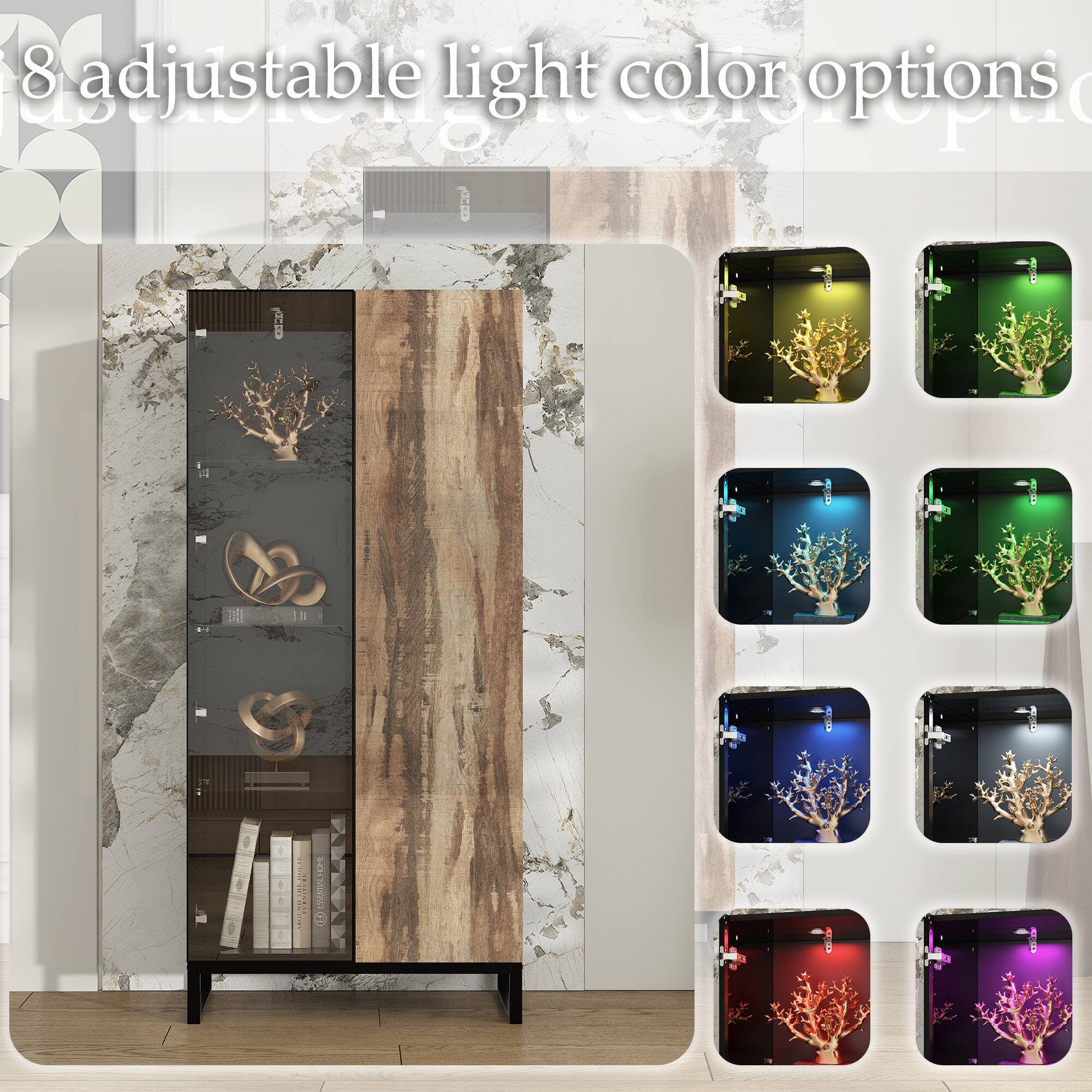 8 adjustable light color options