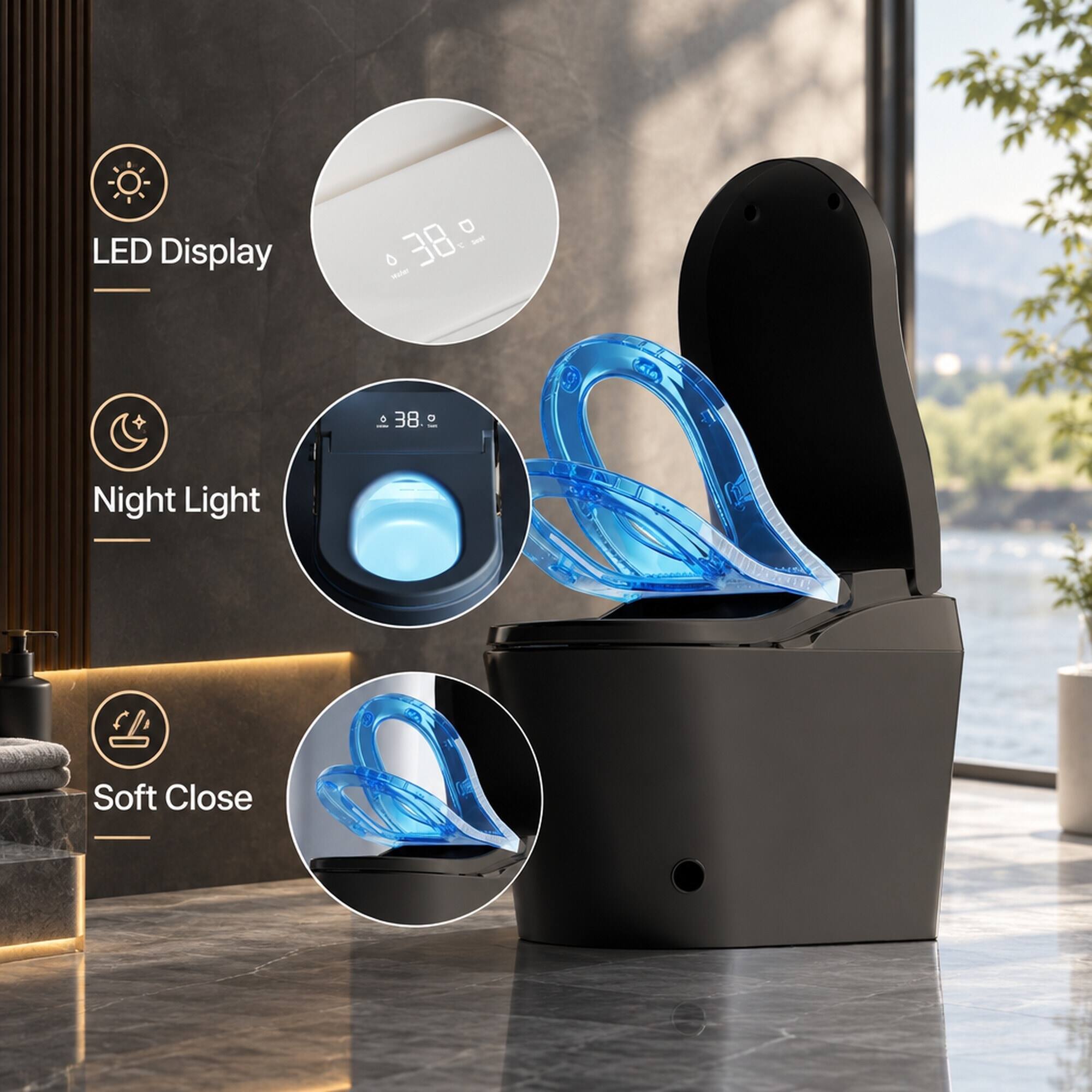 LED Display  
38.9  
Night Light  
Soft Close