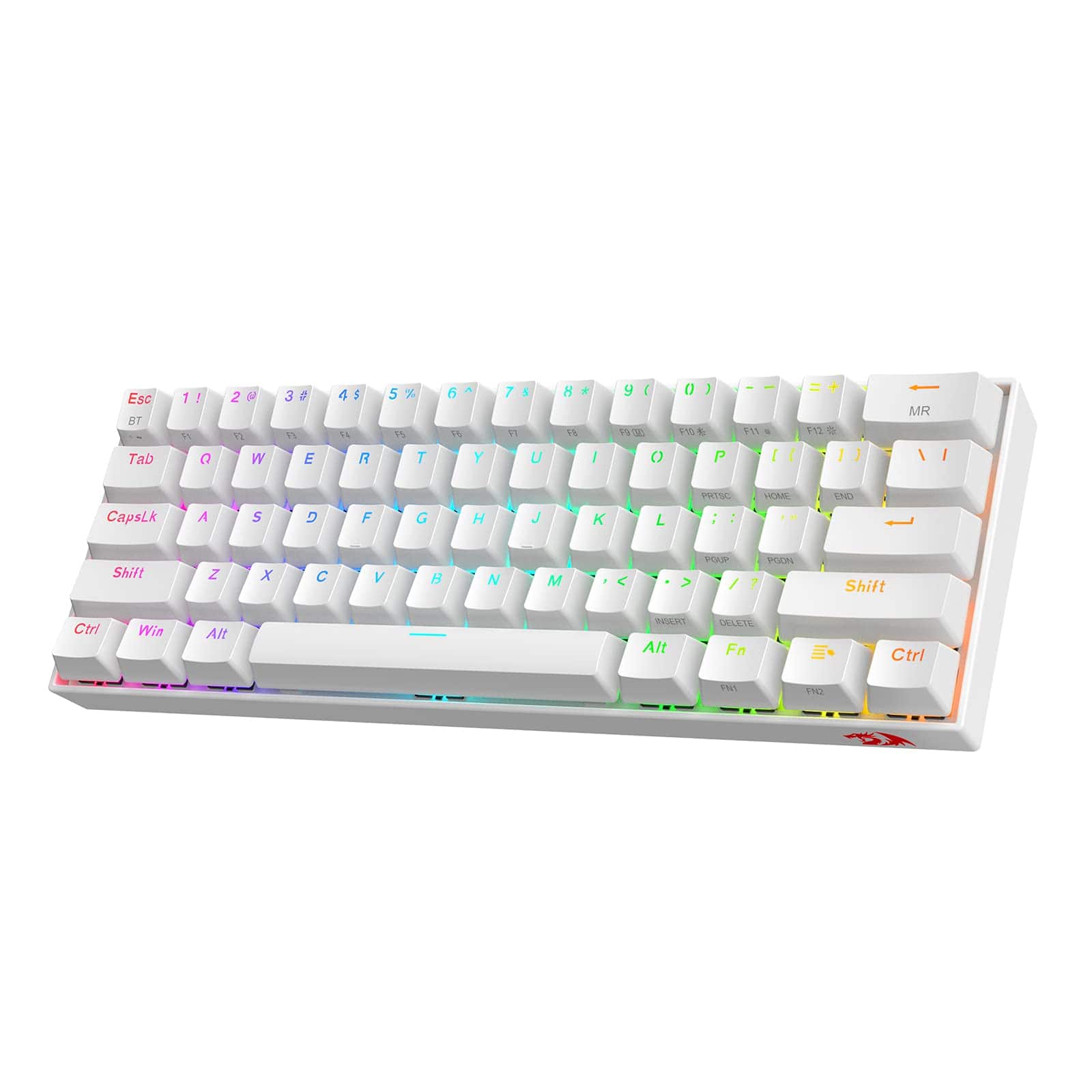 Stamp n Camp - K530 Pro Draconic 60% Wireless Rgb Mechanical Bt/hz/wired 3-mode 61 Keys Compact Gaming W/hot-swap Socket Free-mod - White-Blue Switch