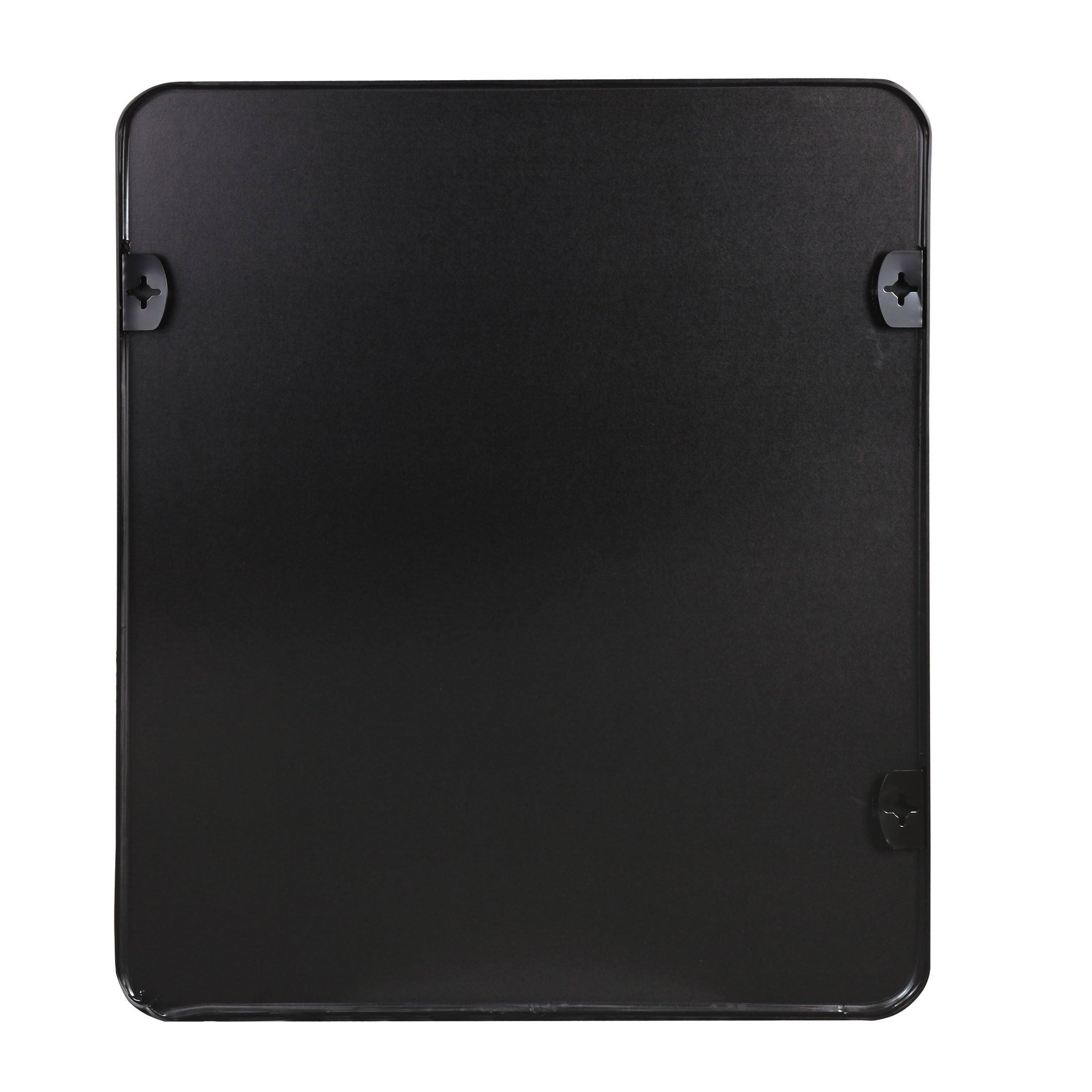 Alt View 4. BreeBe - Black 30 'x36' Rectangular Bathroom Wall Mirror - Black.