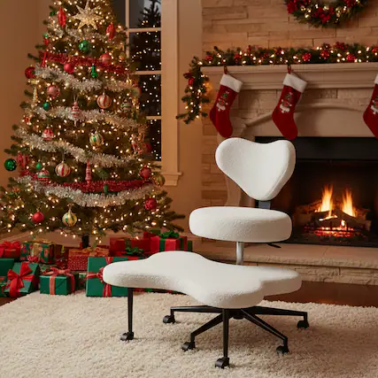 Front. Pinmoco - Pinmoco - Office Chair Ergonomic Cross-Legged Desk Chair with Height Adjustable Wheels Meditation Chair - Off-White.