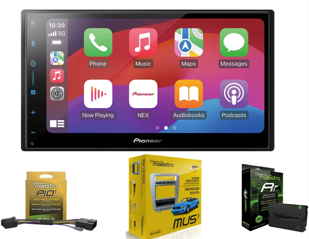 Pioneer - DMH-W3050NEX Digital Receiver Backup Camera + ADSMRR + KIT-MUS1 for 2010-2014 Ford Mustang (No Navigation) - Black