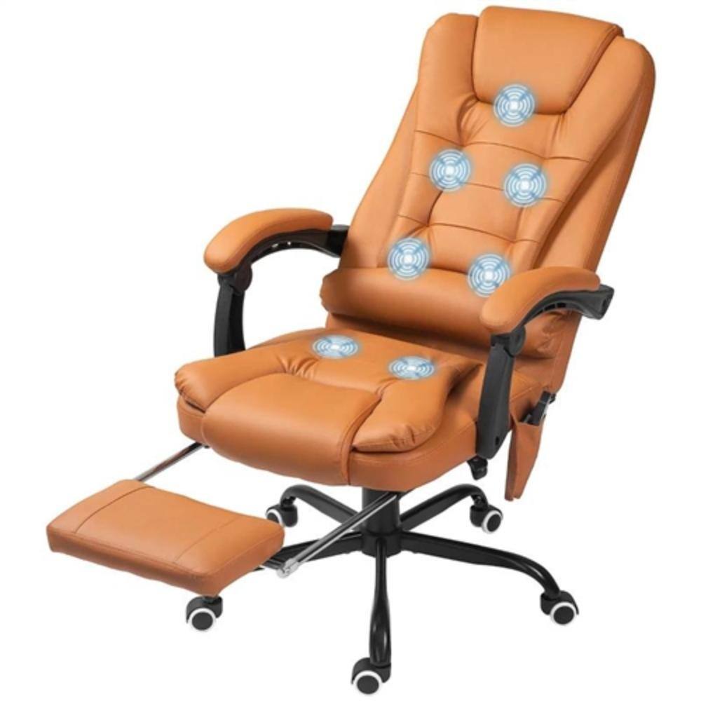 Angle. Hivvago - Brown 7 Mode Vibrating High Back Executive Massage Adjustable Office Chair - Brown.