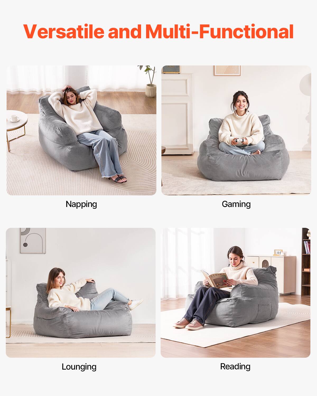 Versatile and Multi-Functional

Napping

Gaming

Lounging

Reading