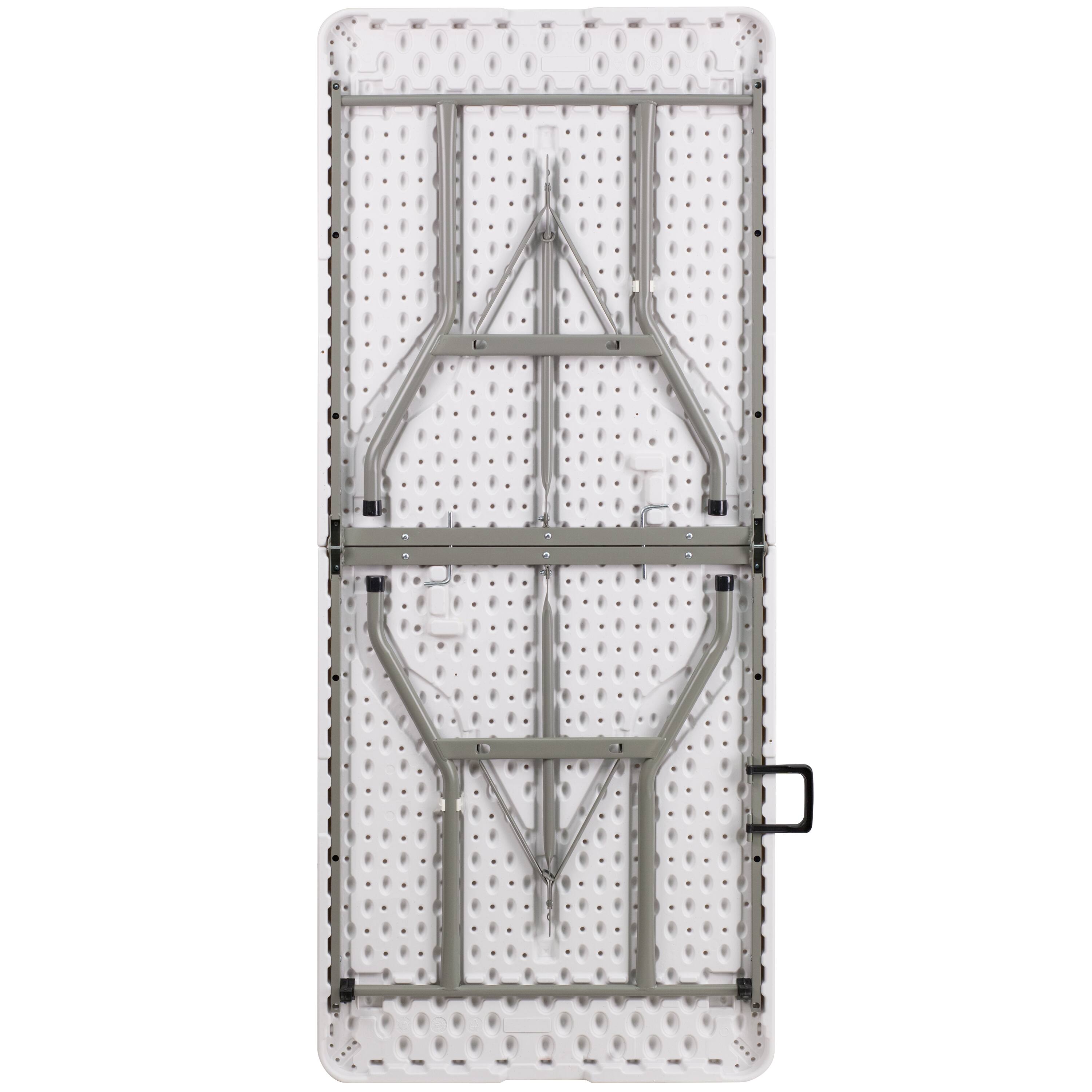 Alt View 14. Alamont Home - Elon 6-Foot Bi-Fold Granite White Plastic Banquet and Event Folding Table with Handle - Granite White.