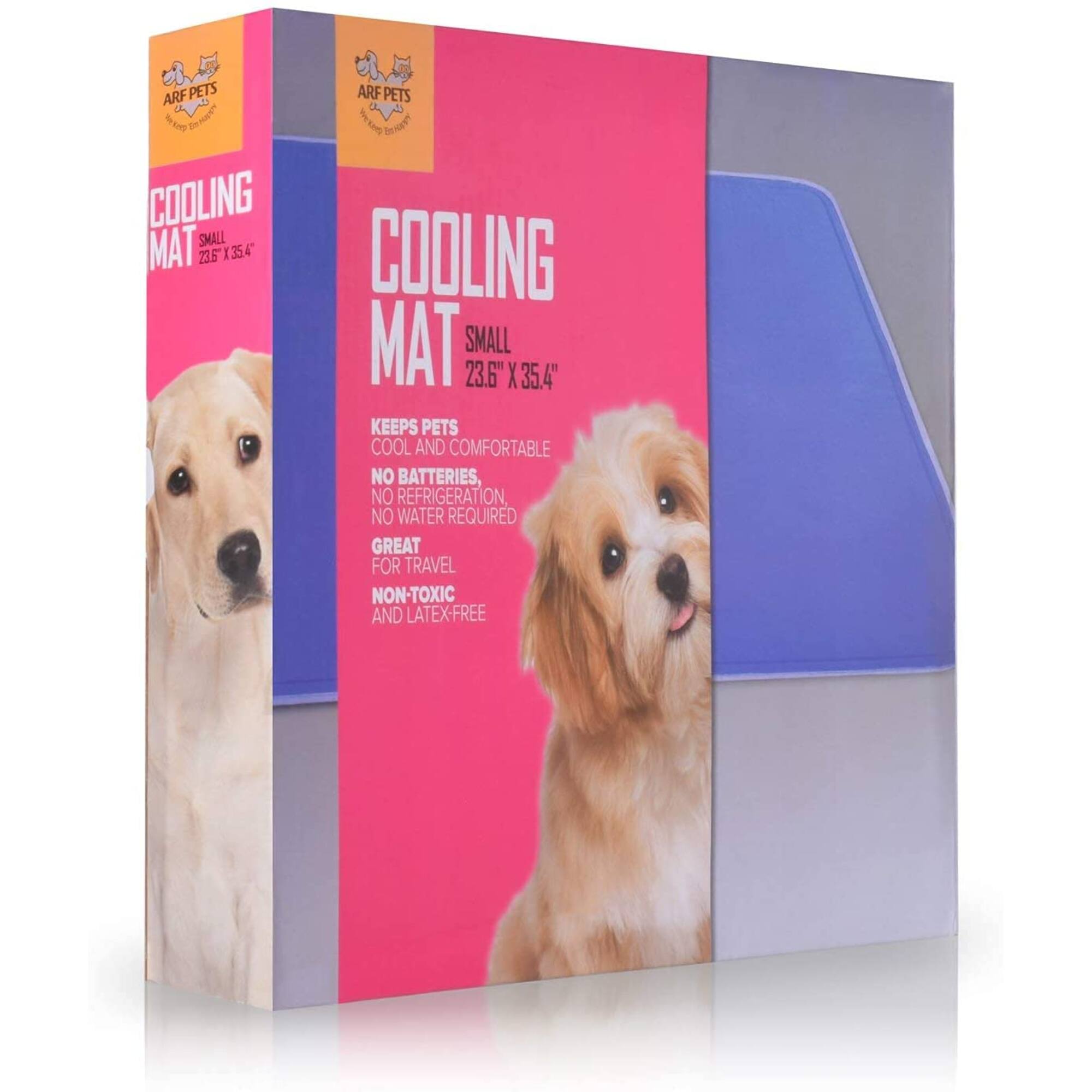 ARF PETS Nof - " COOLING MAT SMALL 23.5 X 35.4
ARF PETS Des " COOLING MAT SMALL 23.6 X 35.4
KEEPS PETS COOL AND COMFORTABLE
NO BATTERIES, NO REFRIGERATION
NO WATER REQUIRED
GREAT FOR TRAVEL
NON-TOXIC AND LATEX-FREE